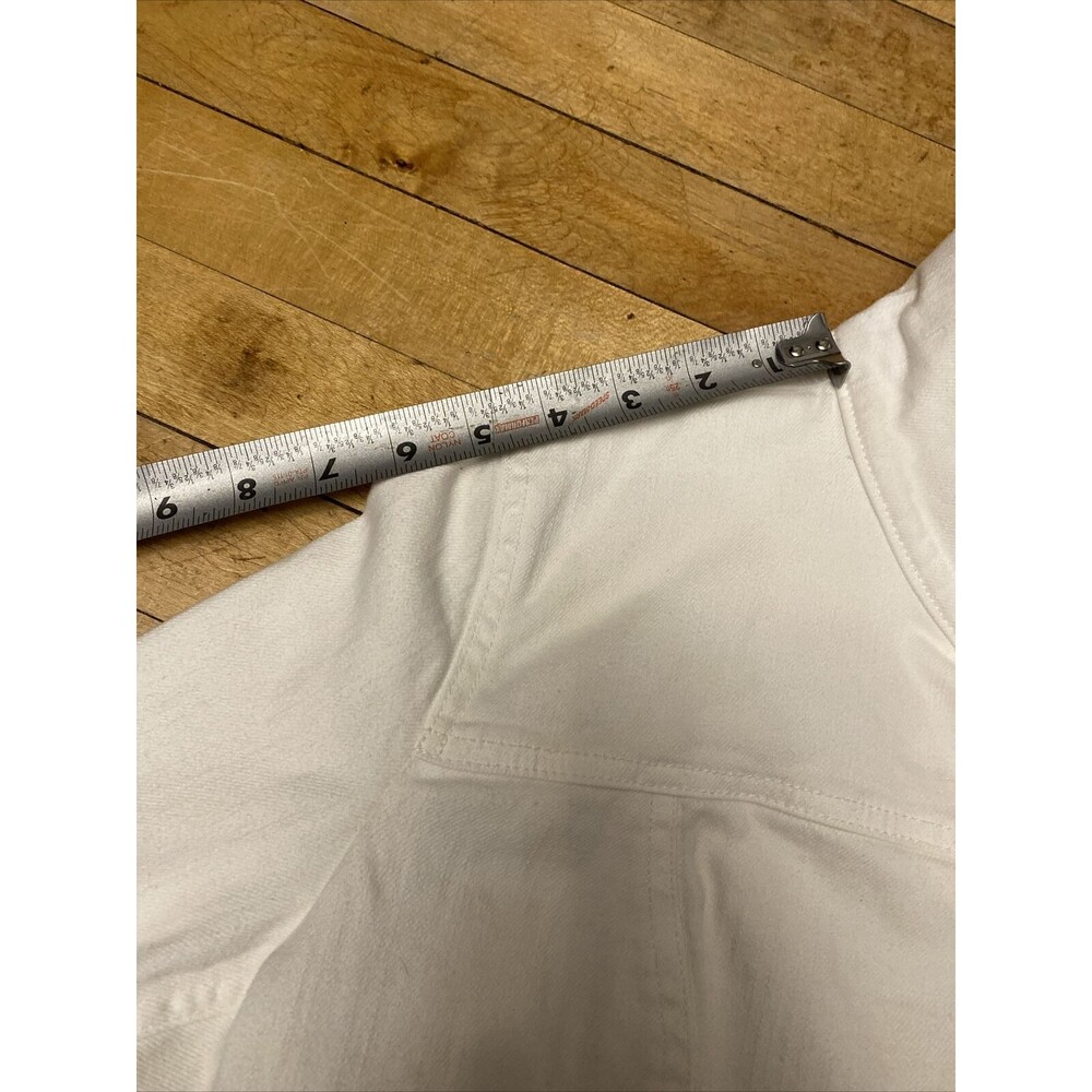 Vince Camuto Two Jacket Women’s Medium White Denim Jeans High Collar - Picture 5 of 14